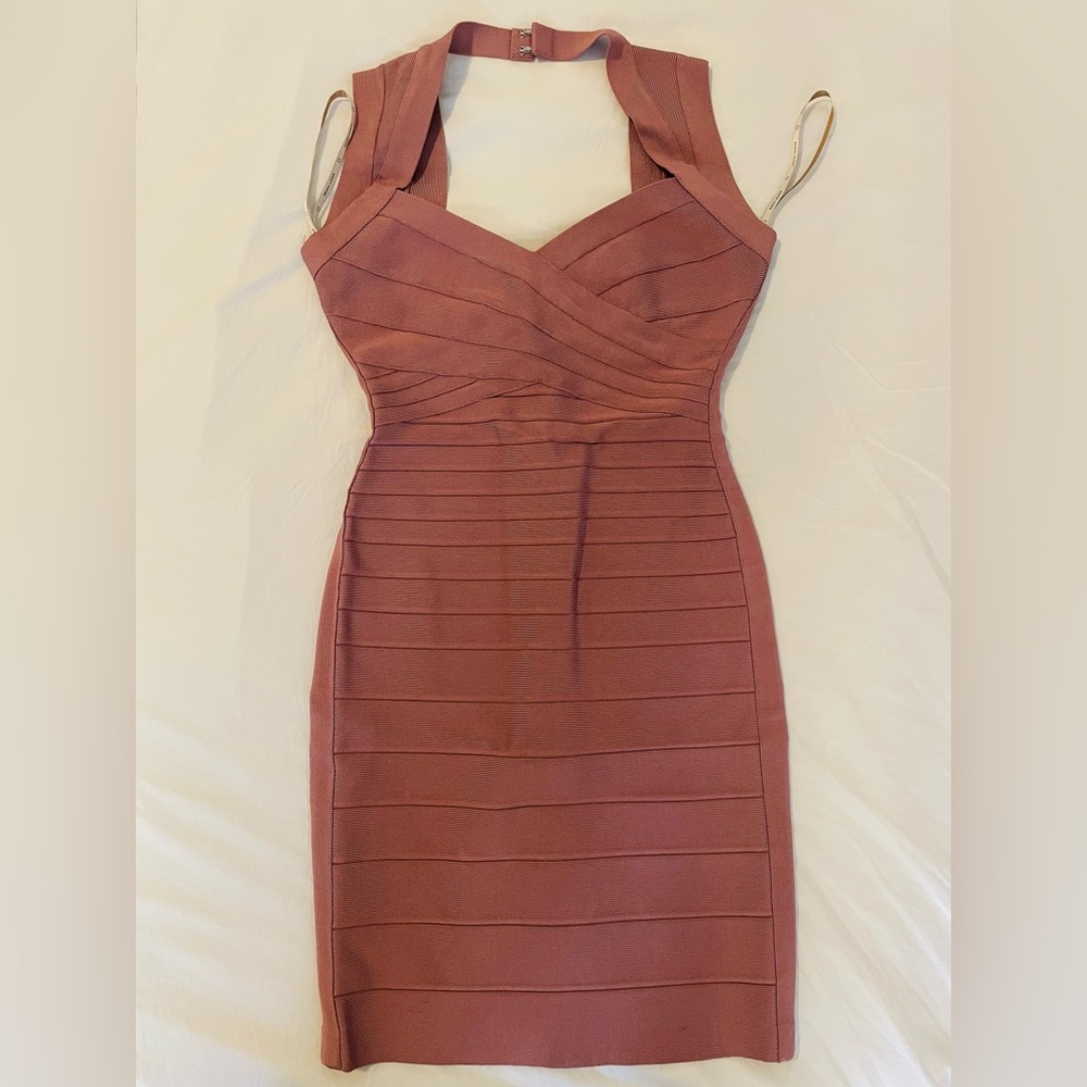 Herve Leger Pink Bandage Dress